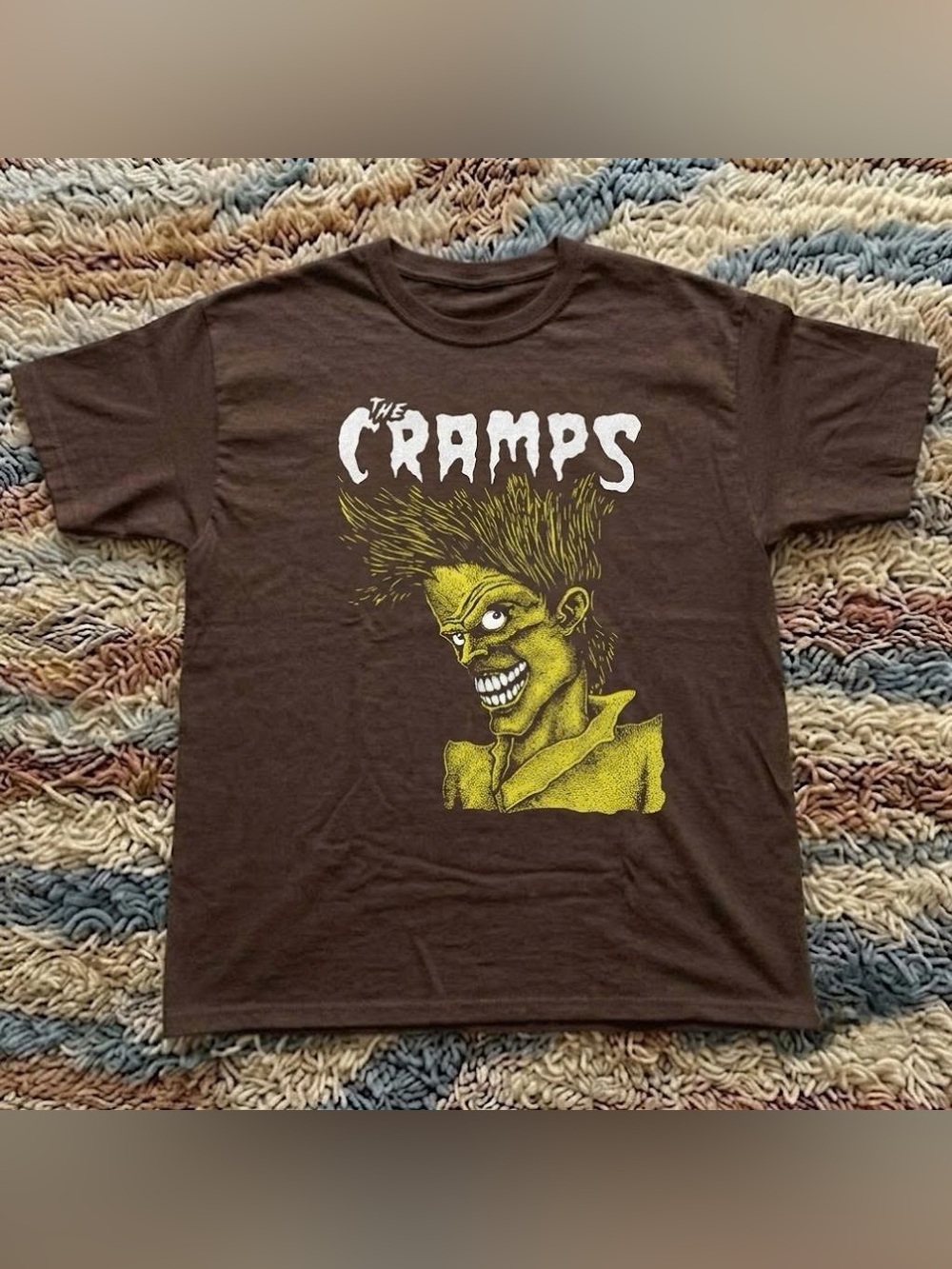 Vintage Cramps Punk Rock Graphic T Shirt Brown Style Unisex